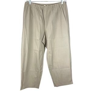 Eileen Fisher Organic Stretch Cotton Twill Slim Ankle Pant Stone Women's 2X NWT